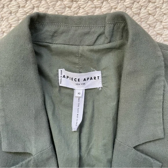 Apiece Apart oversized olive green linen blend blazer - Picture 8 of 16